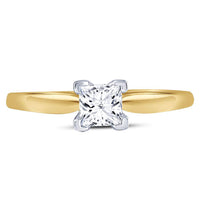 Load image into Gallery viewer, 14kt Yellow Gold Womens Princess Diamond Solitaire Bridal Wedding Engagement Ring 3/4 Cttw
