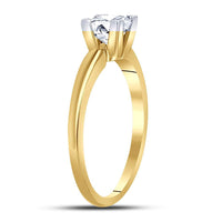 Load image into Gallery viewer, 14kt Yellow Gold Womens Princess Diamond Solitaire Bridal Wedding Engagement Ring 3/4 Cttw
