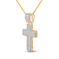 Load image into Gallery viewer, 10kt Yellow Gold Mens Diamond Charm Fashion Pendant 1/2 Cttw
