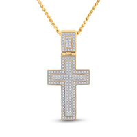 Load image into Gallery viewer, 10kt Yellow Gold Mens Diamond Charm Fashion Pendant 1/2 Cttw
