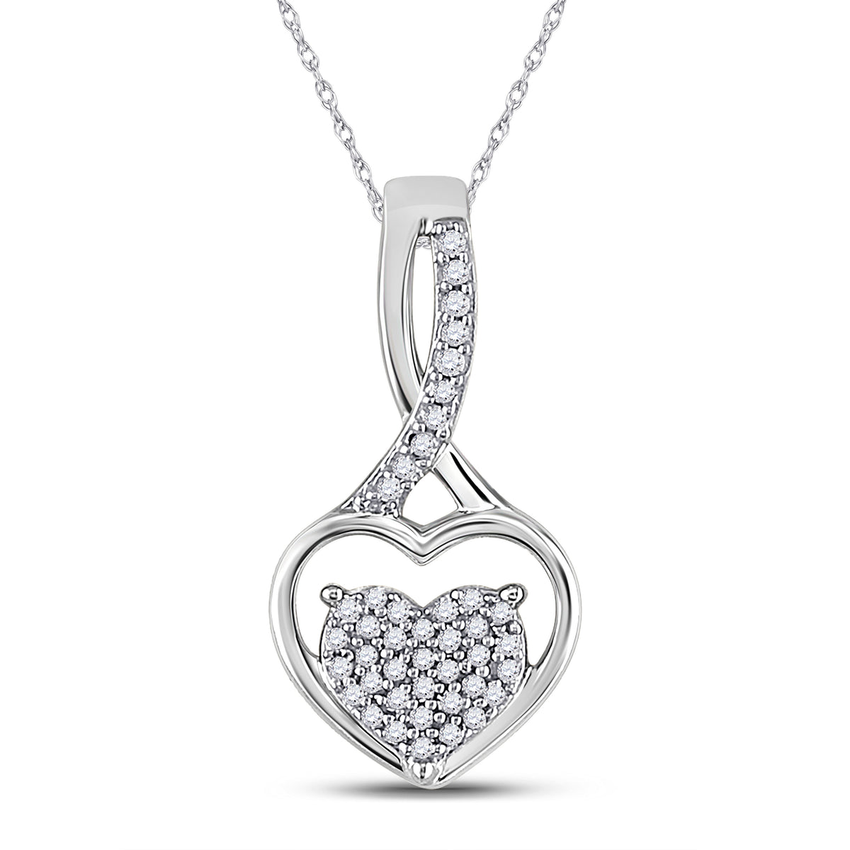 1/6CT-DIA HEART PENDANT