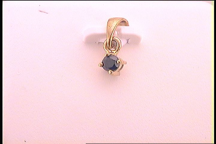10kt Yellow Gold Womens Round Black Color Enhanced Diamond Solitaire Pendant 1/8 Cttw