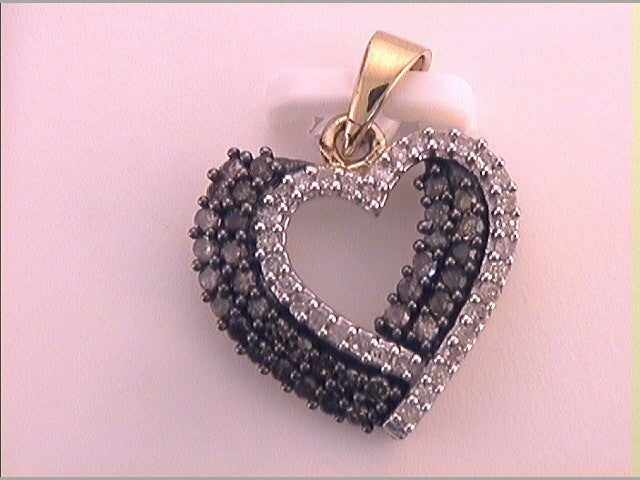 3/8CTW-DIA P1P2 NATURAL BROWN HEART PENDANT