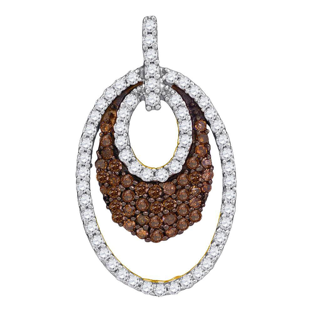 3/4CTW-DIA BROWN MICRO-PAVE PENDANT