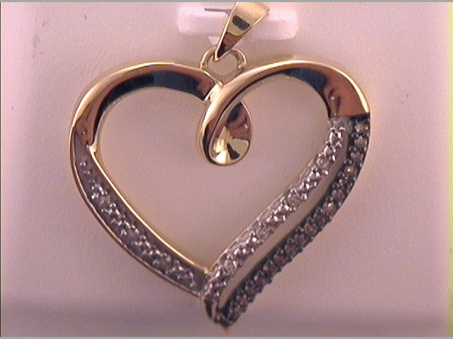 1/6CTW-DIA NATURAL BROWN  HEART PENDANT