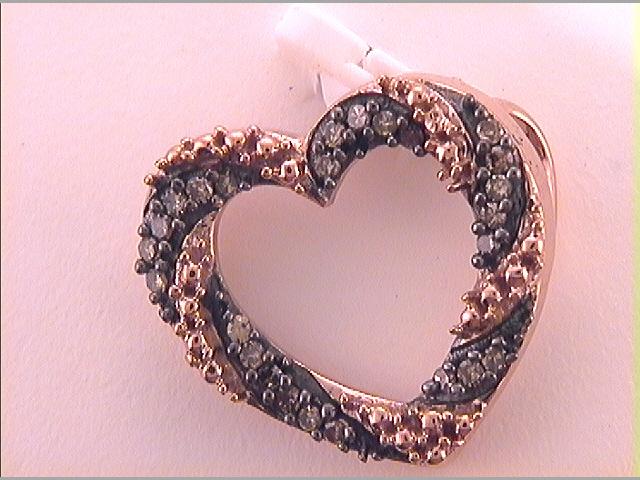 1/6CTW-DIA FASHION BROWN PENDANT