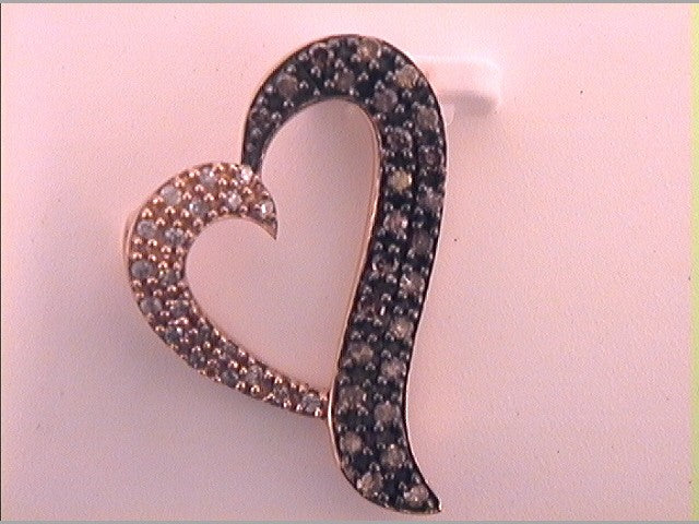 1/3CT-DIA BROWN HEART PENDANT