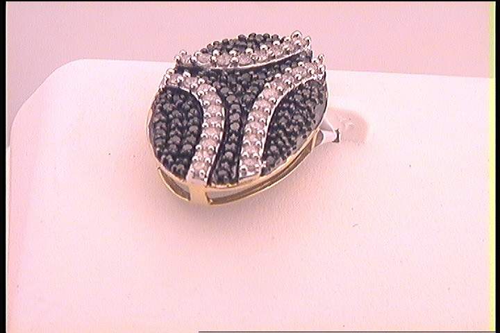 10kt Yellow Gold Womens Color Enhanced Black Diamond Oval Fashion Pendant 1/2 Cttw