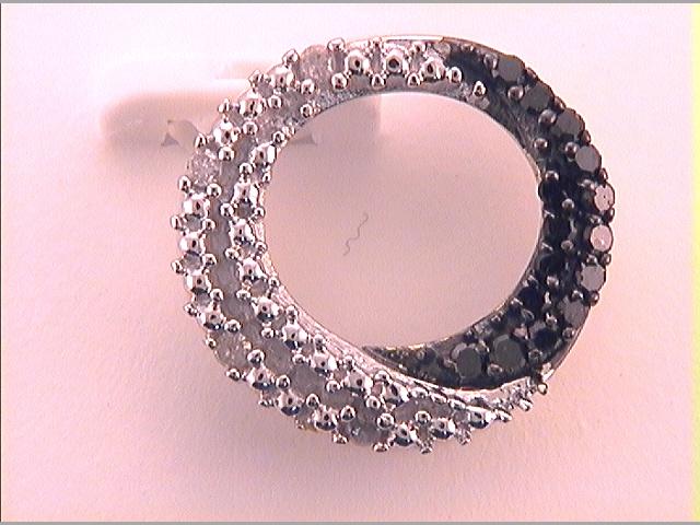 10kt Yellow Gold Womens Color Enhanced Black Diamond Circle Fashion Pendant 1/6 Cttw