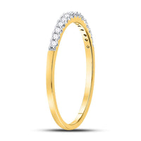 Load image into Gallery viewer, 14k Yellow Gold Round Diamond Womens Slender Stackable Size 8 Wedding Band 1/6 Cttw
