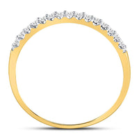Load image into Gallery viewer, 14k Yellow Gold Round Diamond Womens Slender Stackable Size 8 Wedding Band 1/6 Cttw
