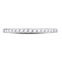 Load image into Gallery viewer, 14kt White Gold Womens Round Diamond Slender Stackable Wedding Band 1/6 Cttw
