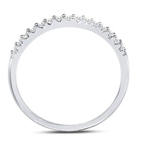 Load image into Gallery viewer, 14kt White Gold Womens Round Diamond Slender Stackable Wedding Band 1/6 Cttw
