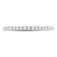 Load image into Gallery viewer, 14k White Gold Round Diamond Womens Slender Stackable Size 6 Wedding Band 1/6 Cttw
