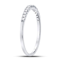 Load image into Gallery viewer, 14k White Gold Round Diamond Womens Slender Stackable Size 6 Wedding Band 1/6 Cttw

