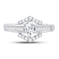 Load image into Gallery viewer, 14kt White Gold Womens Marquise Diamond Solitaire Bridal Wedding Engagement Ring 3/4 Cttw
