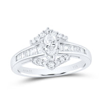 Load image into Gallery viewer, 14kt White Gold Womens Marquise Diamond Solitaire Bridal Wedding Engagement Ring 3/4 Cttw
