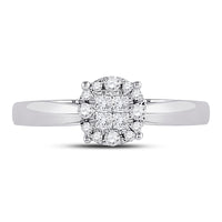 Load image into Gallery viewer, 14kt White Gold Womens Princess Diamond Cluster Bridal Wedding Engagement Ring 1/4 Cttw
