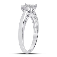 Load image into Gallery viewer, 14kt White Gold Womens Princess Diamond Cluster Bridal Wedding Engagement Ring 1/4 Cttw
