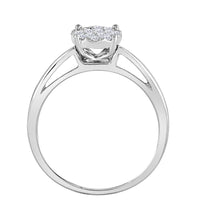 Load image into Gallery viewer, 14kt White Gold Womens Princess Diamond Cluster Bridal Wedding Engagement Ring 1/4 Cttw
