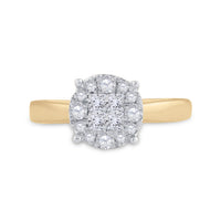 Load image into Gallery viewer, 14kt Yellow Gold Womens Princess Diamond Bridal Wedding Engagement Ring 1/2 Cttw
