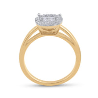 Load image into Gallery viewer, 14kt Yellow Gold Womens Princess Diamond Bridal Wedding Engagement Ring 1/2 Cttw

