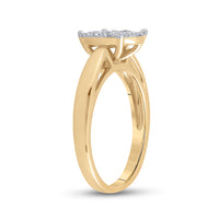 Load image into Gallery viewer, 14kt Yellow Gold Womens Princess Diamond Bridal Wedding Engagement Ring 1/2 Cttw
