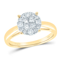 Load image into Gallery viewer, 14kt Yellow Gold Womens Princess Diamond Bridal Wedding Engagement Ring 1/2 Cttw
