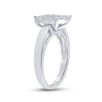 Load image into Gallery viewer, 14kt White Gold Womens Princess Diamond Cluster Bridal Wedding Engagement Ring 1.00 Cttw
