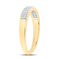Load image into Gallery viewer, 10kt Yellow Gold Womens Round Diamond Band Ring 1/10 Cttw
