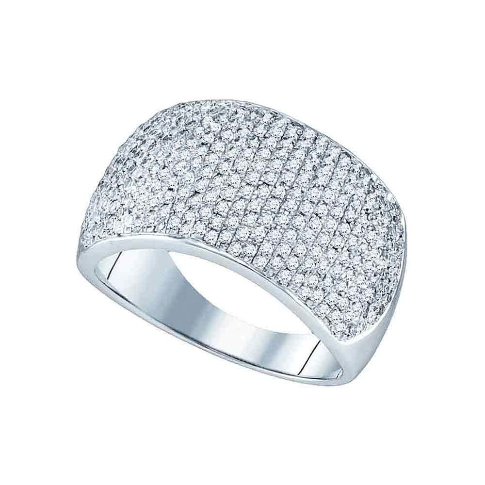 10kt White Gold Womens Round Diamond Band Ring 1.00 Cttw