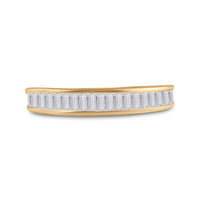 Load image into Gallery viewer, 14kt Yellow Gold Womens Baguette Diamond Wedding Anniversary Band 1/2 Cttw
