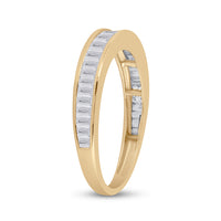Load image into Gallery viewer, 14kt Yellow Gold Womens Baguette Diamond Wedding Anniversary Band 1/2 Cttw
