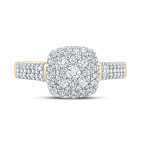 Load image into Gallery viewer, 10kt Yellow Gold Womens Round Diamond Cluster Bridal Wedding Engagement Ring 1/2 Cttw
