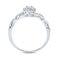 Load image into Gallery viewer, 10kt White Gold Womens Princess Diamond Bridal Wedding Engagement Ring Band Set 1/3 Cttw
