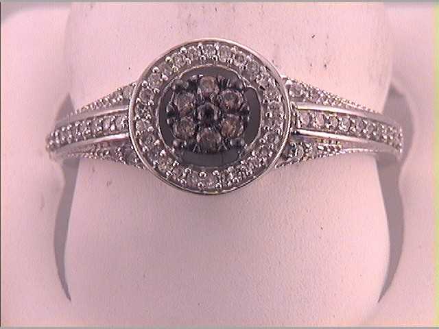 1/4CTW-DIA MICRO-PAVE BROWN RING