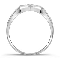 Load image into Gallery viewer, 10kt White Gold Womens Diamond Cluster 3-Piece Bridal Wedding Engagement Ring Band Set 1/3 Cttw
