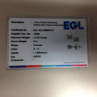 Load image into Gallery viewer, 14kt White Gold Unisex Round Diamond Solitaire Stud Earrings 1/4 Cttw
