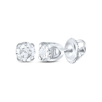 Load image into Gallery viewer, 14kt White Gold Unisex Round Diamond Solitaire Stud Earrings 1/4 Cttw
