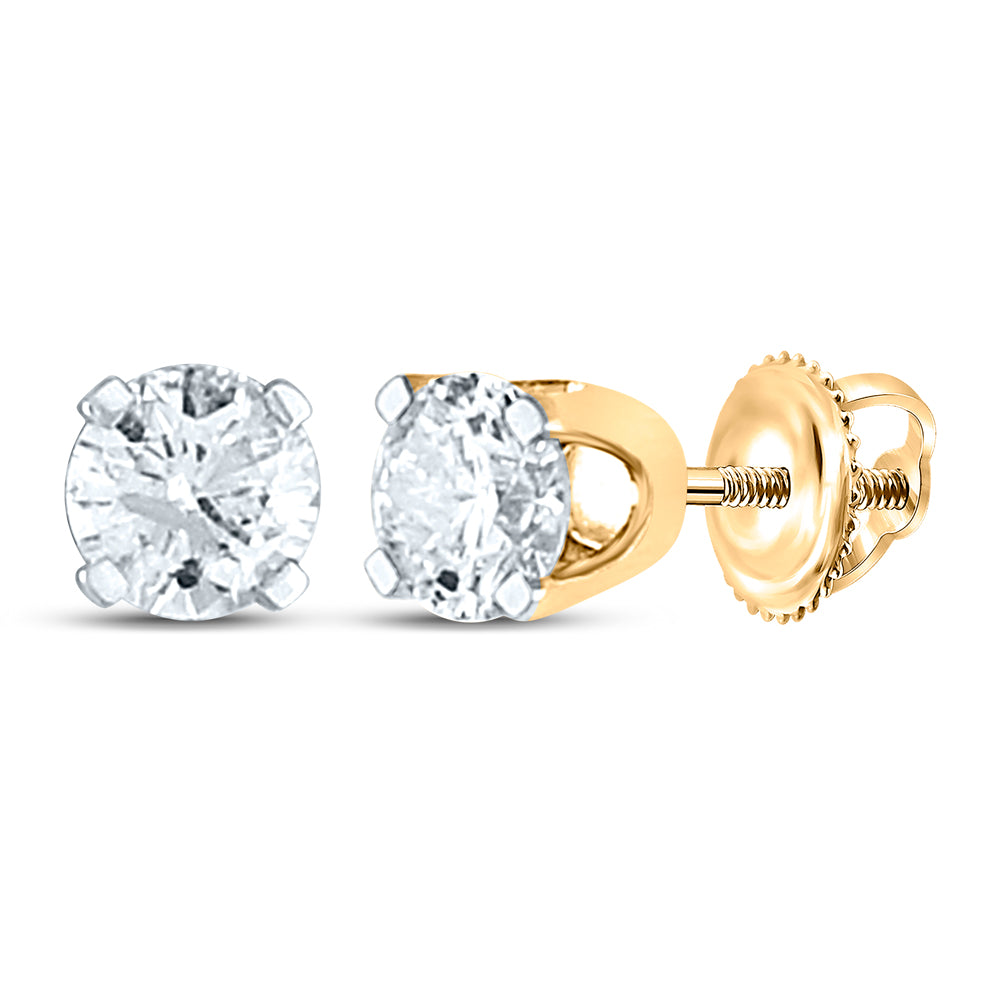 3/4CTDIA ROUND STUDS (PLT+) SOLITAIRE EARRING