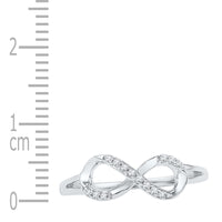 Load image into Gallery viewer, 10kt White Gold Womens Round Diamond Infinity Fashion Ring 1/12 Cttw
