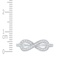 Load image into Gallery viewer, 10kt White Gold Womens Round Pave-set Diamond Infinity Ring 1/5 Cttw
