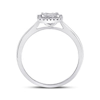 Load image into Gallery viewer, 10kt White Gold Womens Round Diamond Square Cluster Ring 1/3 Cttw
