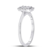 Load image into Gallery viewer, 10kt White Gold Womens Round Diamond Square Cluster Ring 1/3 Cttw

