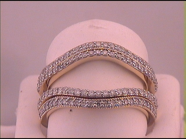 14kt Yellow Gold Womens Round Diamond Wrap Ring Guard Enhancer Wedding Band 3/4 Cttw