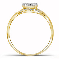 Load image into Gallery viewer, 10kt Yellow Gold Womens Round Diamond Cluster Ring 1/6 Cttw
