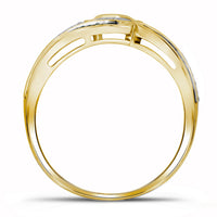 Load image into Gallery viewer, 10kt Yellow Gold Womens Baguette Blue Color Enhanced Diamond Fashion Ring 5/8 Cttw
