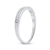 Load image into Gallery viewer, 10kt White Gold Womens Round Diamond Wedding Band Ring 1/10 Cttw
