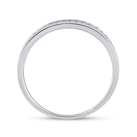 Load image into Gallery viewer, 10kt White Gold Womens Round Diamond Wedding Band Ring 1/10 Cttw
