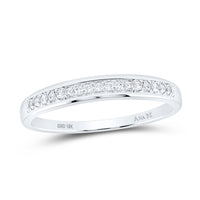 Load image into Gallery viewer, 10kt White Gold Womens Round Diamond Wedding Band Ring 1/10 Cttw

